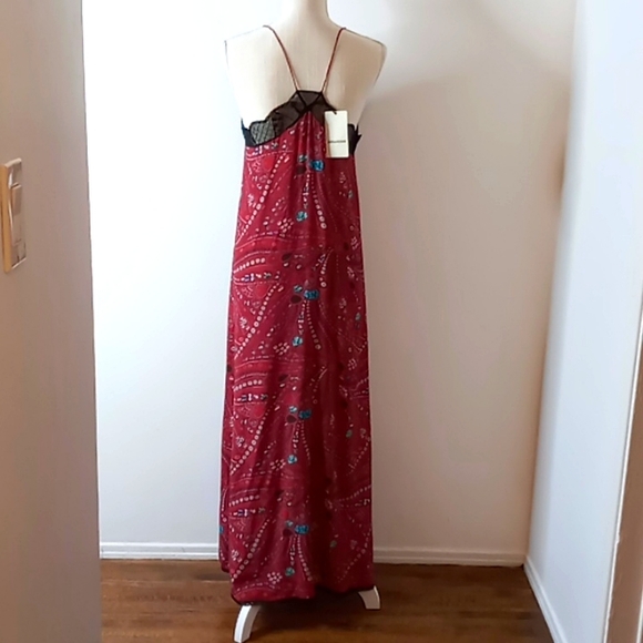 Zadig & Voltaire Risty Psyche Mixed Print Midi Dress In Wine Size Small - Picture 7 of 14